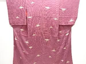 大正ロマン　錦紗折鶴模様着物